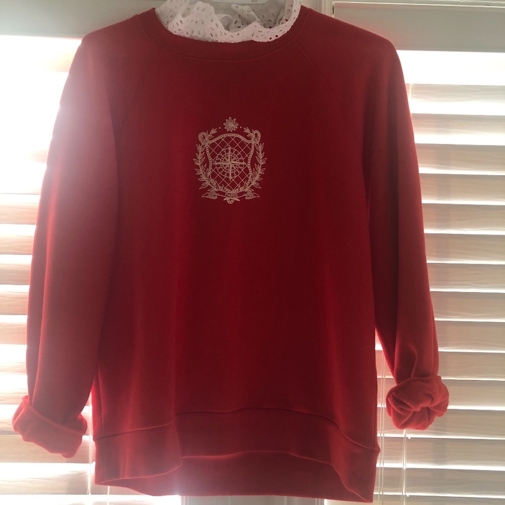 COPY - RED SANDRO SWEATSHIRT WITH DETACHABLE COLLAR